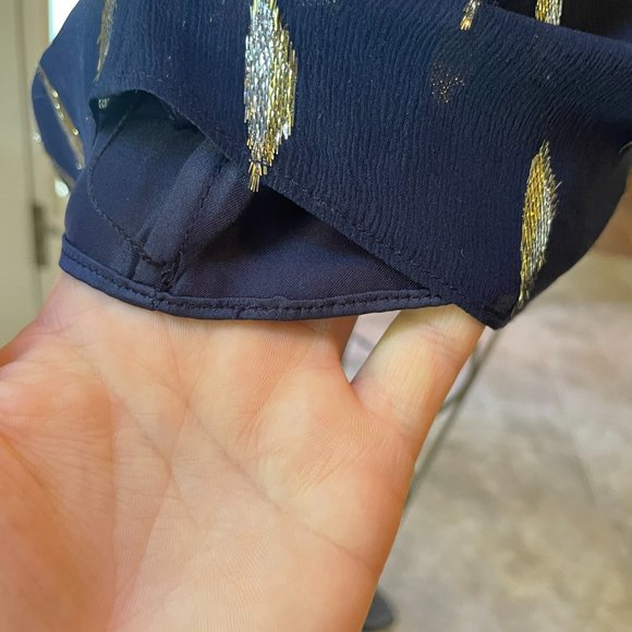 Lilly Pulitzer Navy Dress with Gold Feather Pattern - Picture 7 of 10